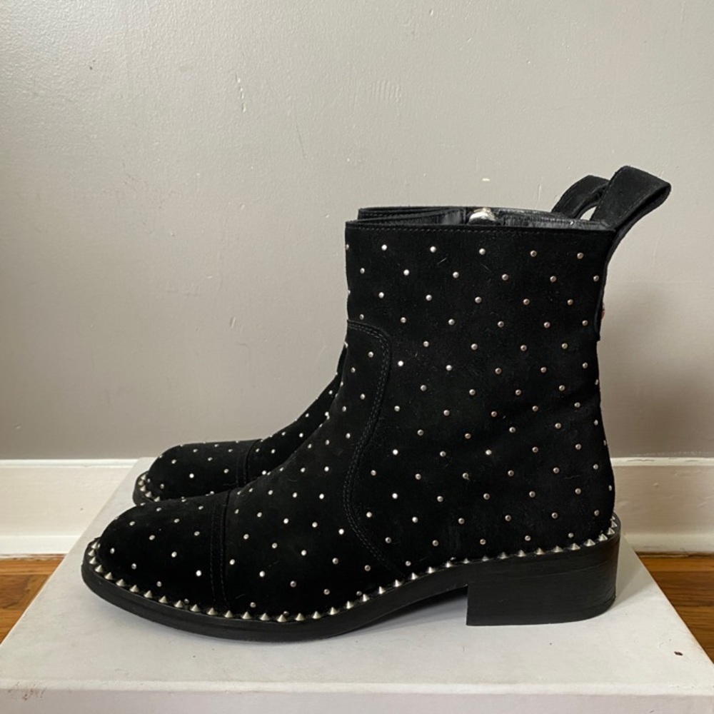 ZADIG & VOLTAIRE EMPRESS STUDDED SUEDE ANKLE BOOT